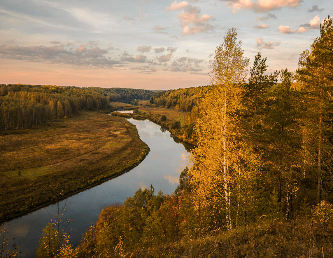 золотая осень на реке Немда.