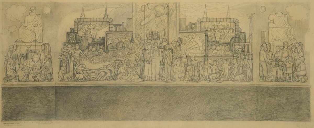 Человек на распутье, первоначальный эскиз (1932)