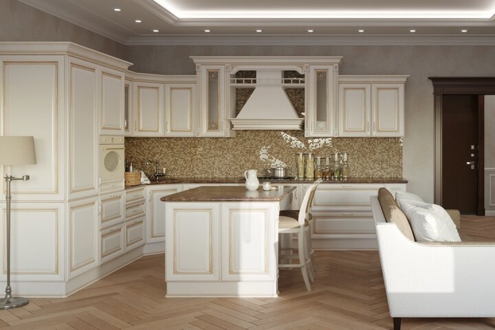 Кухонный фартук из мозаики