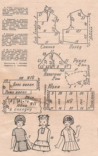 Базовая выкройка платья для девочки-подростка