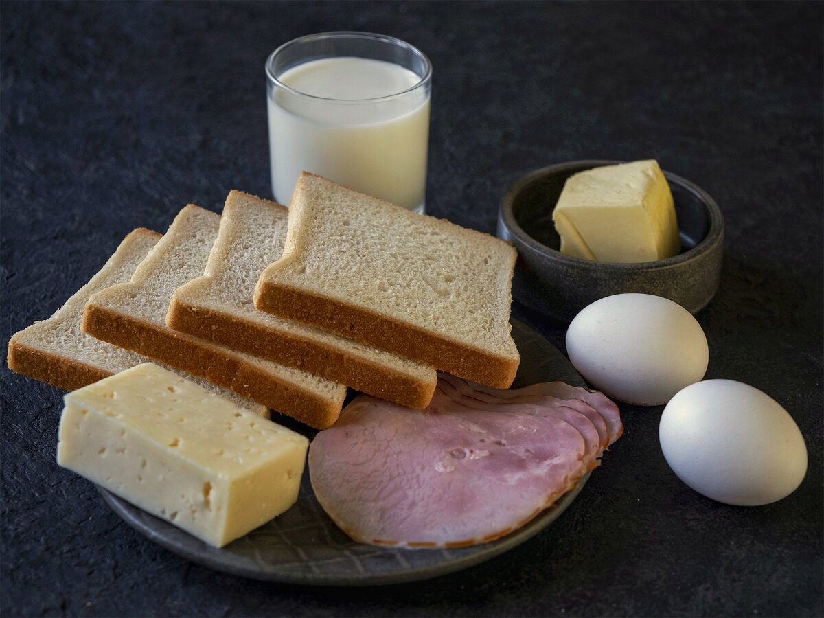 Продукты для приготовления крок-мадам (авторское фото)