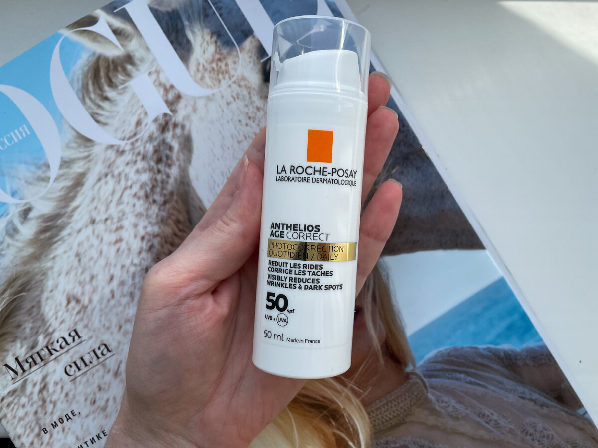 ANTHELIOS антивозрастной крем для лица SPF-50 — еще у него нет противной отдушки, которая иногда бывает в кремах с высоким спф