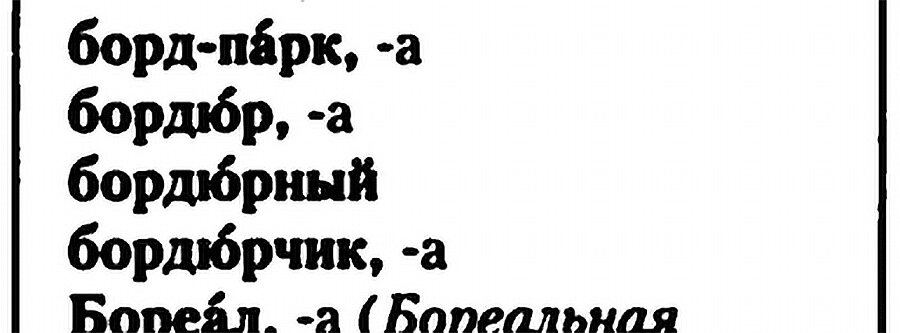 Слово "бордюр" в орфографическом словаре русского языка