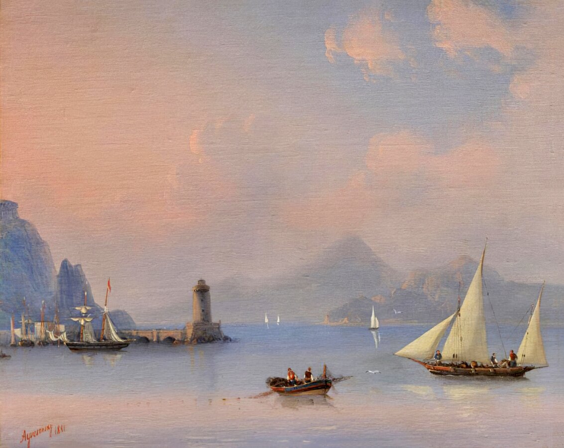 Айвазовский Иван Константинович "Морской вид с маяком" (1841) 