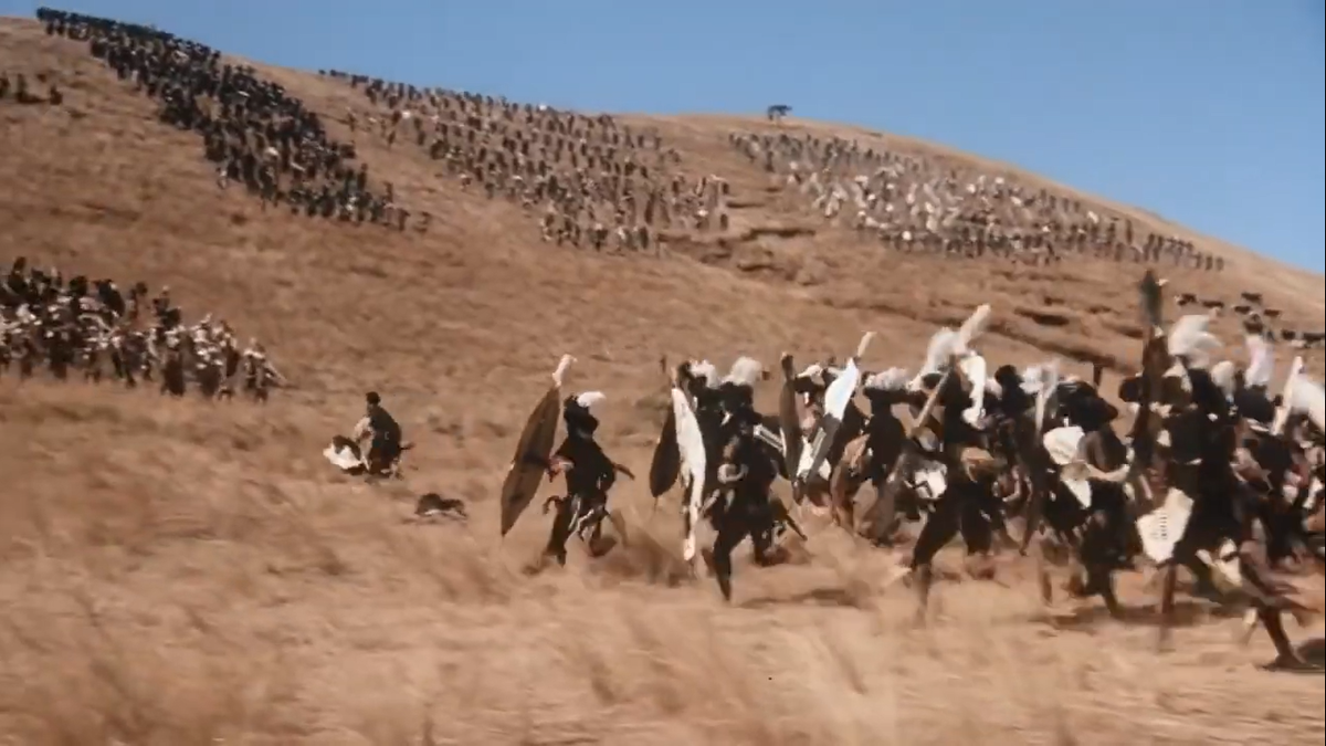 Войско Чаки в бою