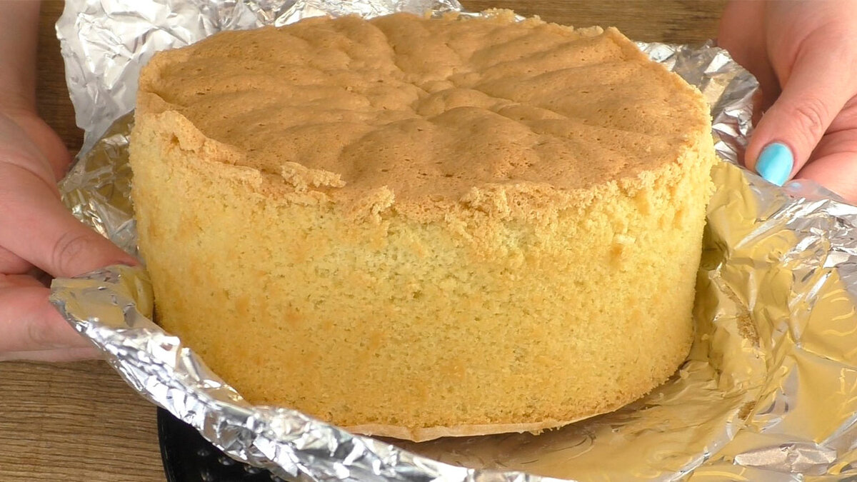 Пышный и простой бисквит для торта