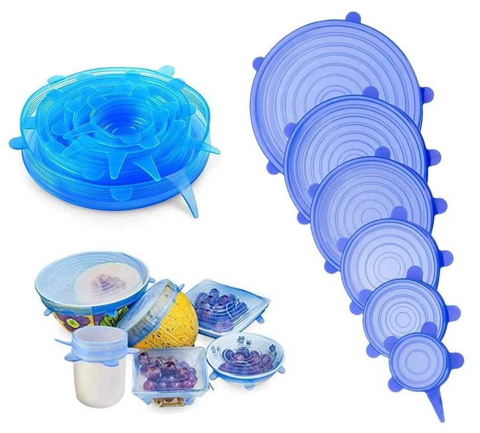 6 шт., силиконовых крышки