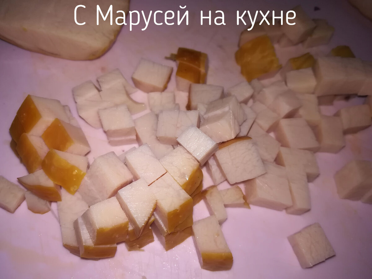 Салат с варёно-копченым карбонатом и свежими овощами. | С Марусей на кухне  | Дзен