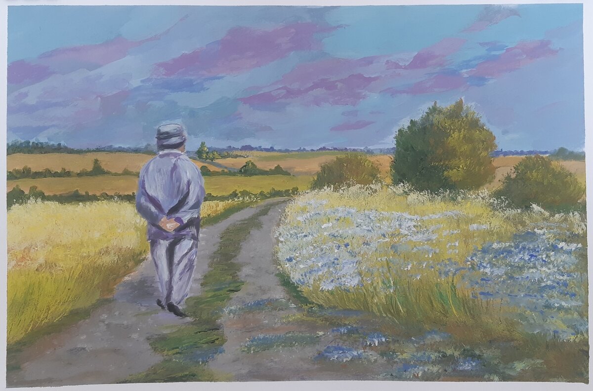 Стих моему папе... Очень тяжело терять родных, даже если ты где-то там, подспудно, готовишься к этому целую жизнь... Рисунок Ренаты Каман.