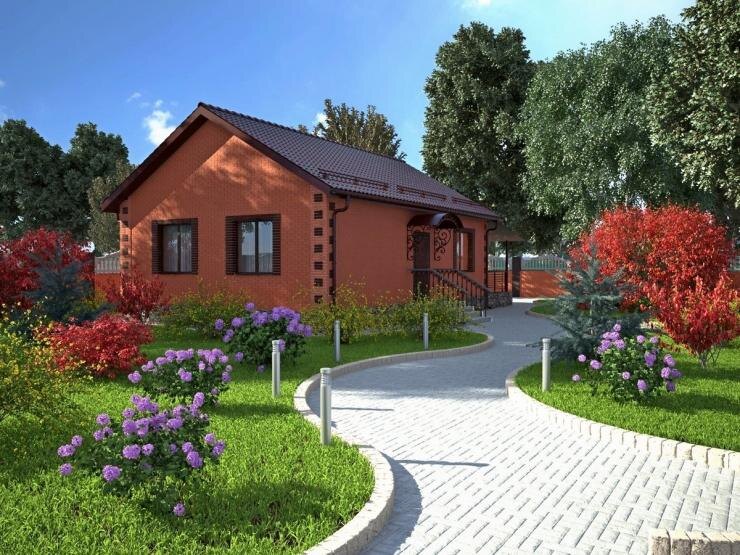 Кирпичный дачный дом