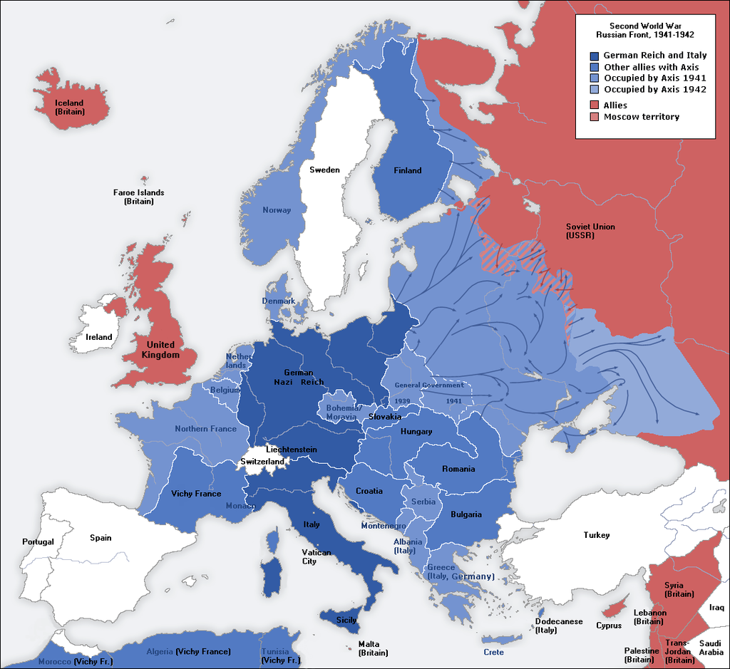 Расстановка сил на 1941—1942 гг. 