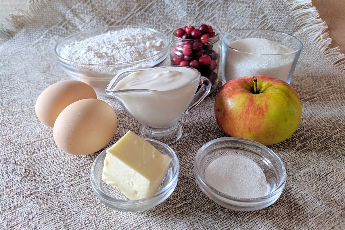 ингредиенты для клюквенного пирога