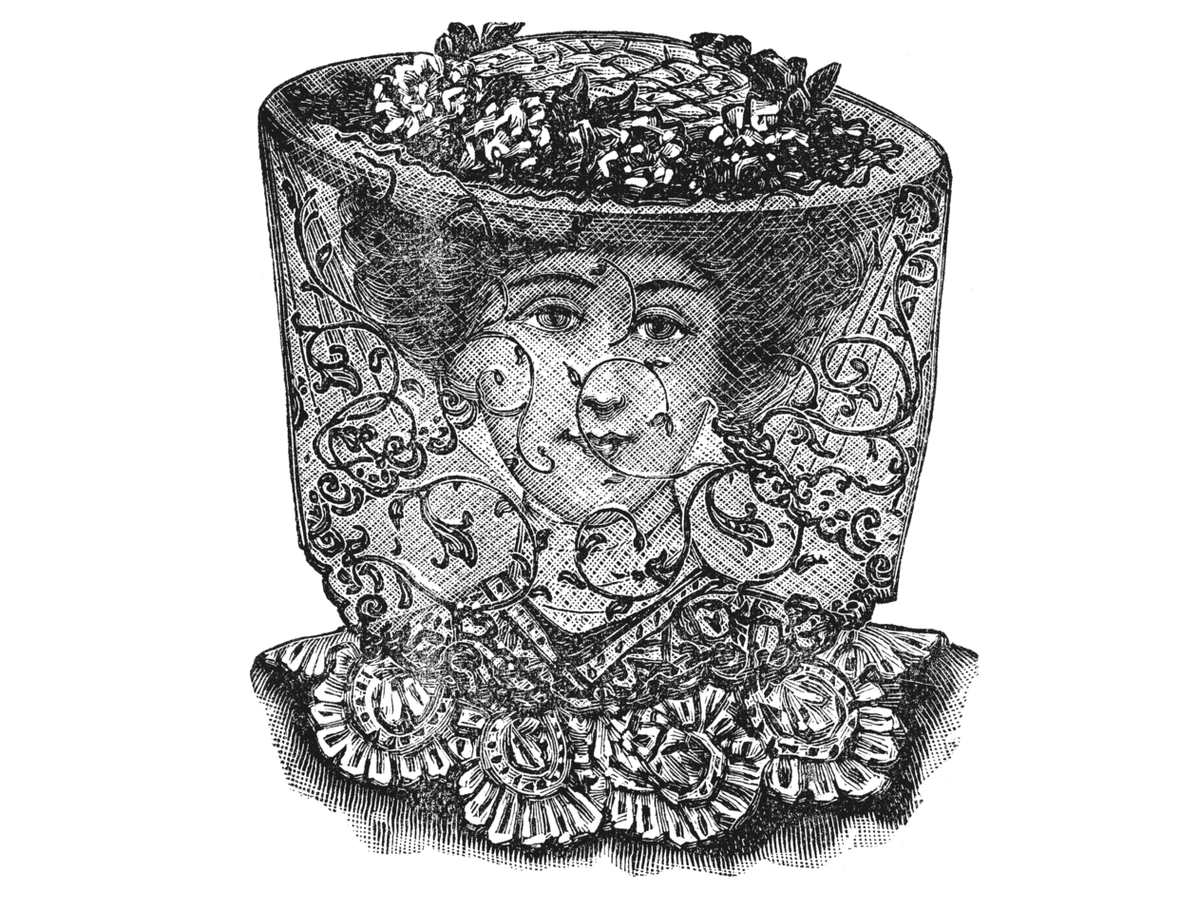Вуаль из кружева "шантильи", каталог модных товаров, 1905. (сс) Wikimedia Commons