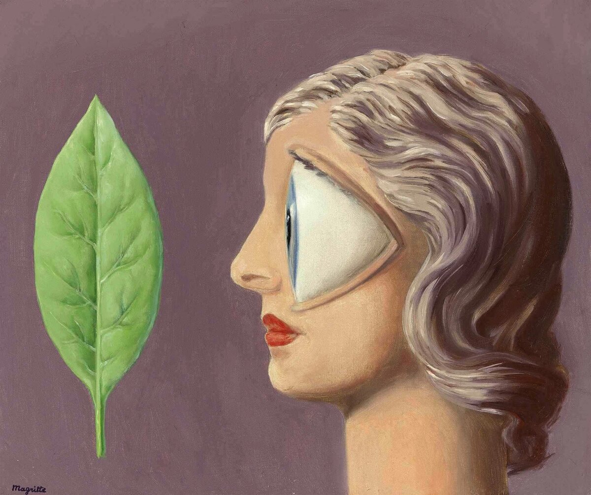 На фото  -картина Рене Магритта " Женщина - масон" источник -https://www.trailart.ru/rene-magritt-mysli-zavisshie-v-prostranstve.html