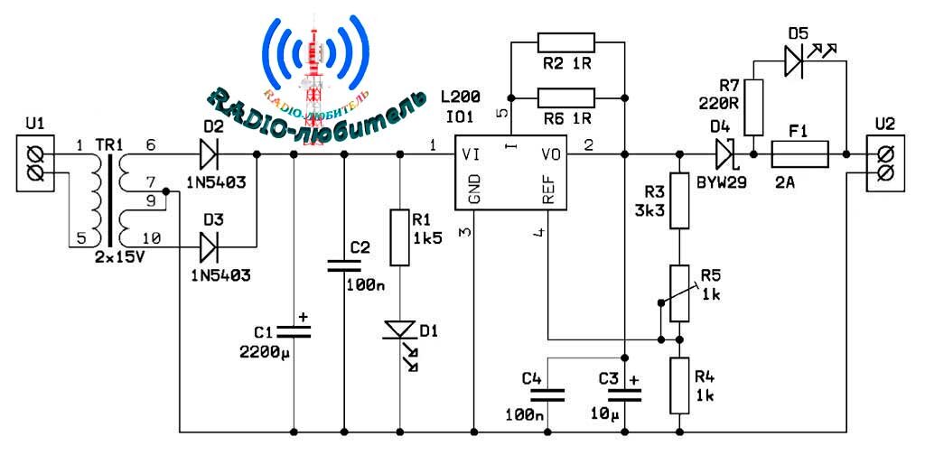 Схема зарядное устройство на l200