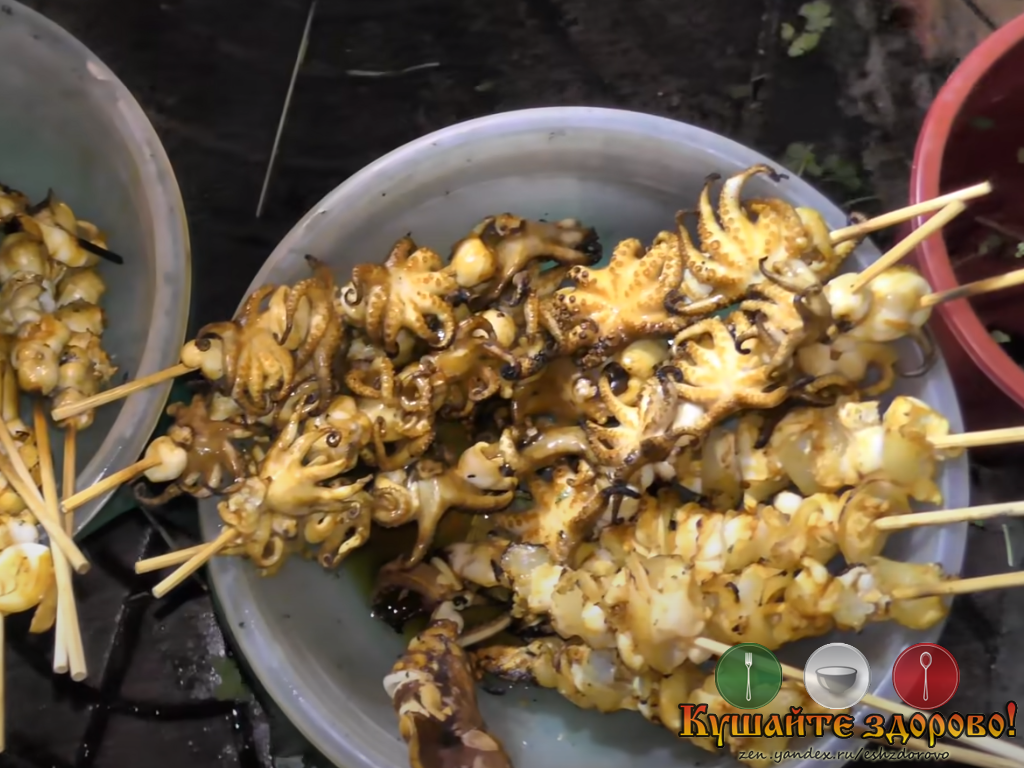 Шашлык из осьминогов