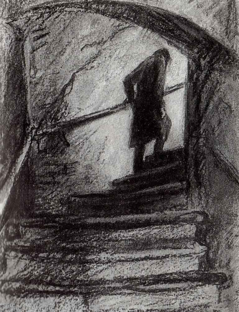 "Лестница в доме Раскольникова"  Д. Шмаринов 1936