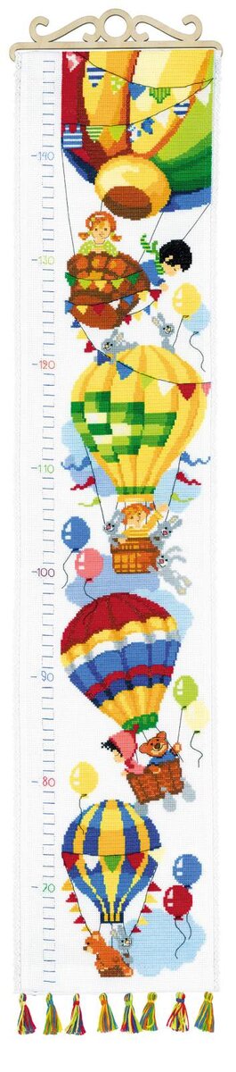 1507 "Все выше и выше" Канва аида 14 белая, размер 19х90см, 24 цвета ПНК.