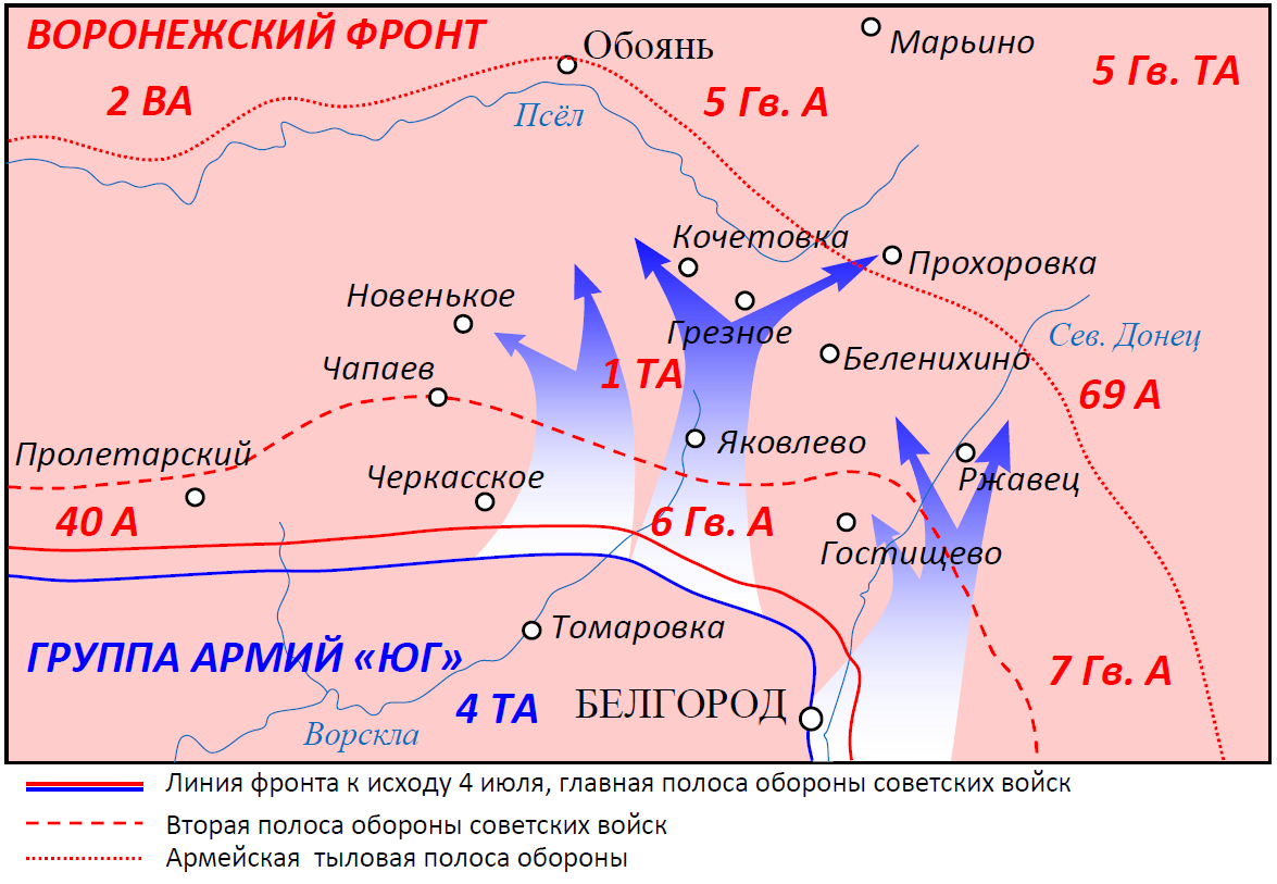 Прохоровка сражение карта