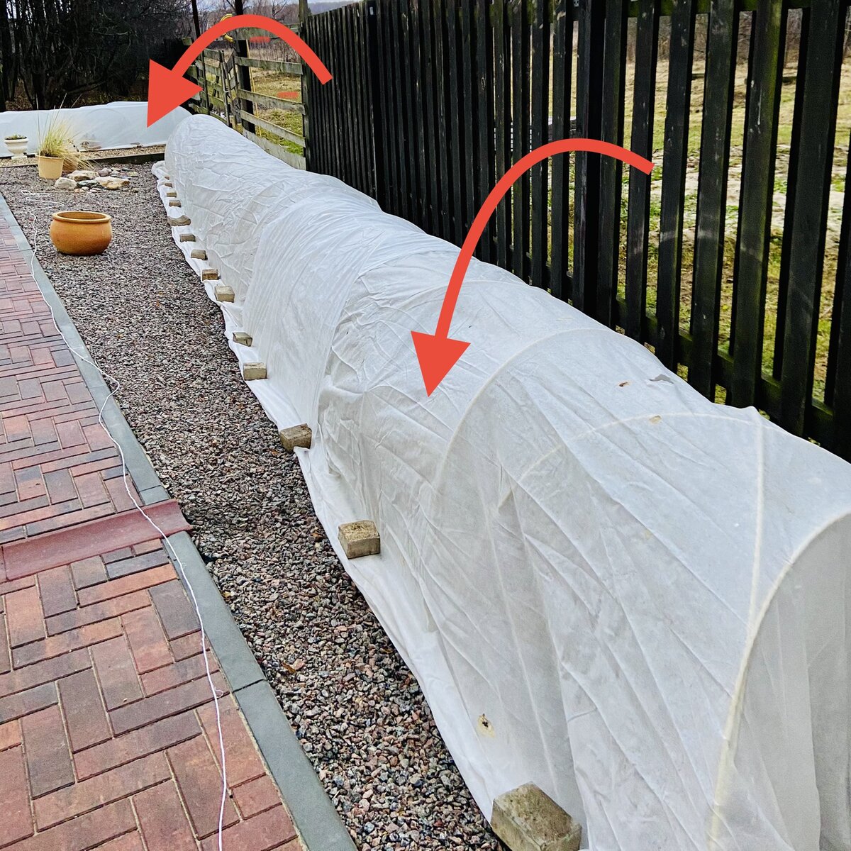 Места установки датчиков температуры и влажности внутри укрытий 