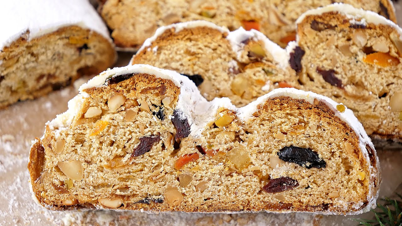 Рождественский штоллен Stollen Christstollen - Традиционная немецкая  выпечка Дрезденский кекс