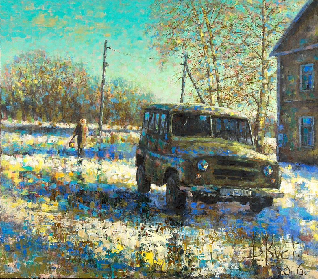 Провинциальная весна. 2016 г. Из серии "Русское". Холст, масло.  80 x 90 см