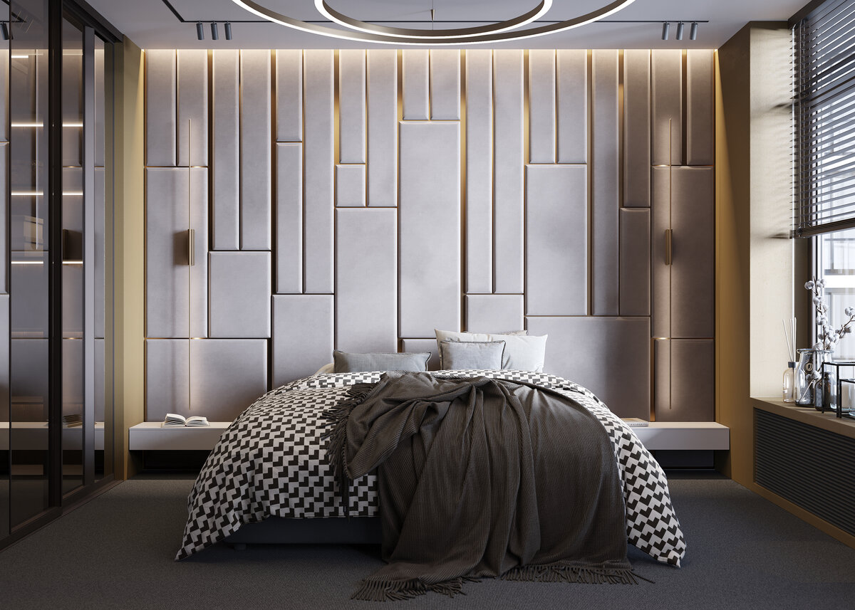 Мягкие панели в спальню (арт. 068)