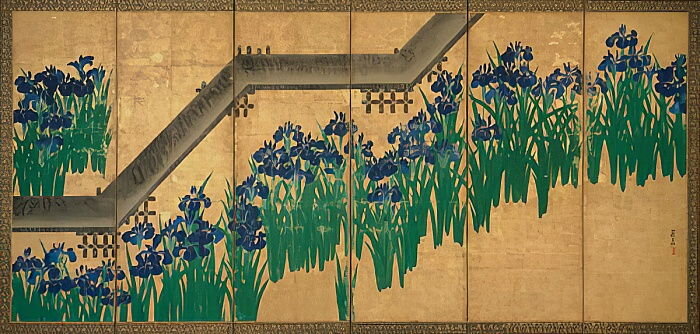 Живопись на ширме "8 мостов". Художник Огата Корин. Ресурс фото: meisterdrucke.ru