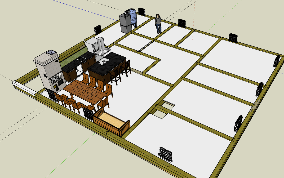 Размер дома 12х14 метров.