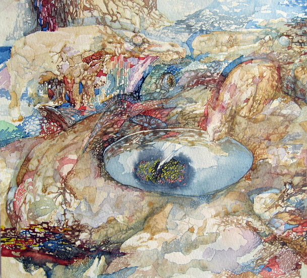 "Глаз земли" 1994 акварель художник Азат Гадельшин "Eye of the Earth" 1994 watercolor artist Azat Gadelshin