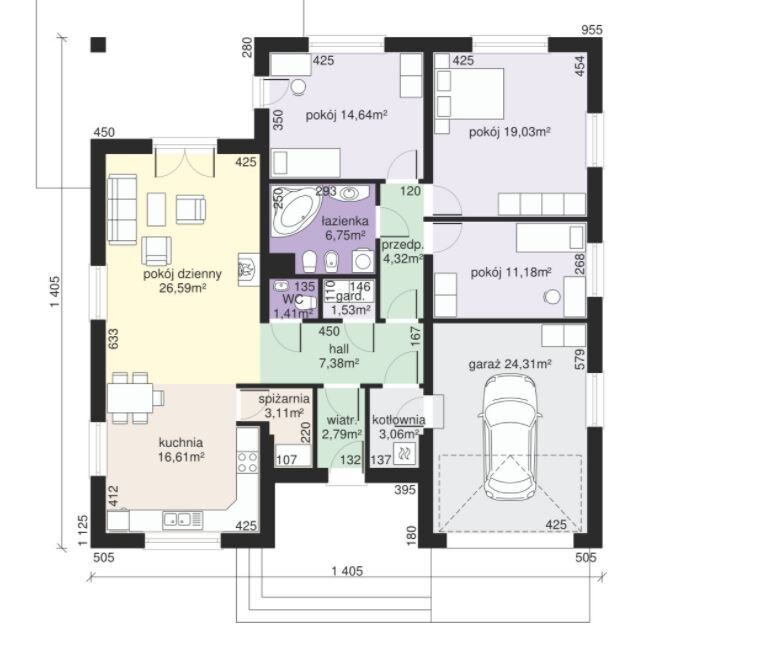 Небольшой современный дом площадью 115,34 м² - обзор