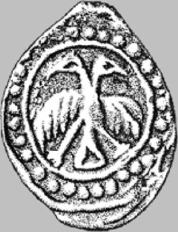 Тверской герб - один из самых занятных.
На печатях тверских князей встречалось все, что угодно, включая всадника с копьем и двуглавого орла.