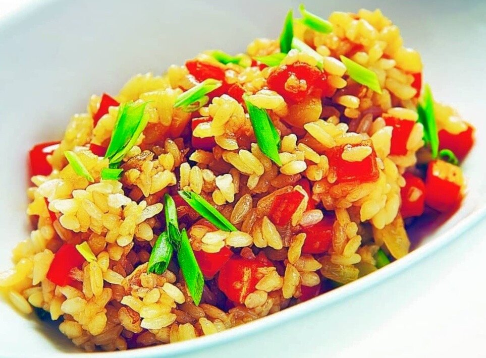 Рис с обжаренными овощами 
