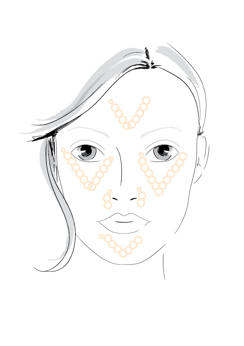 Схема нанесения консилера