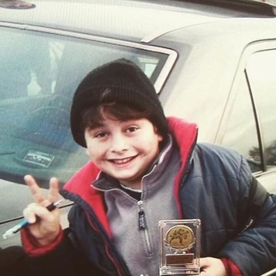 Юный Никаев с первым трофеем
