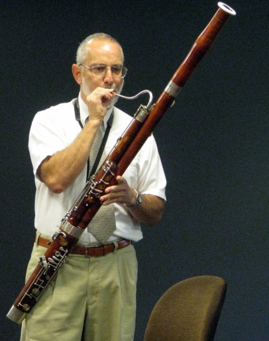 Музыкальный инструмент на картинке - фагот. Саксофон будет ниже. Но суть, не меняется. 