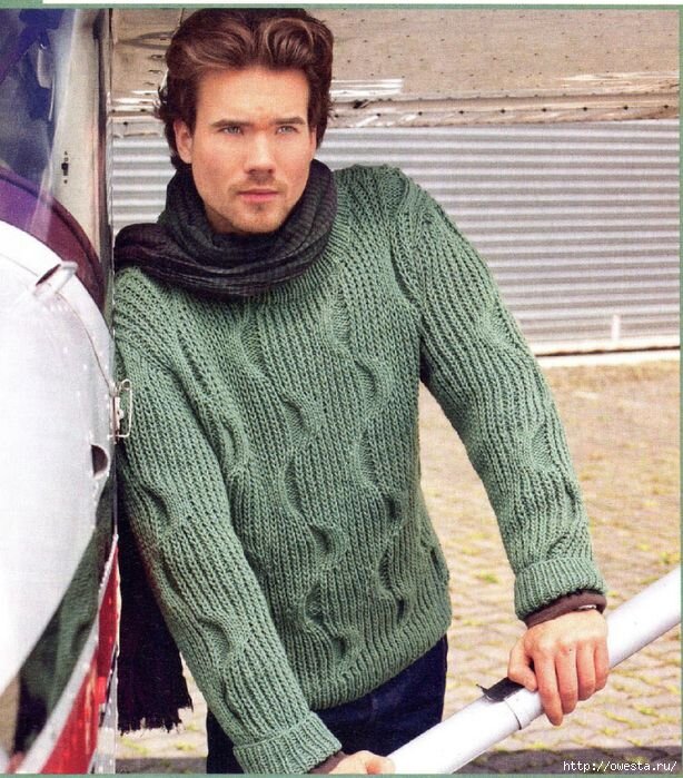 Вяжем мужской свитер. 5 вариантов спицами