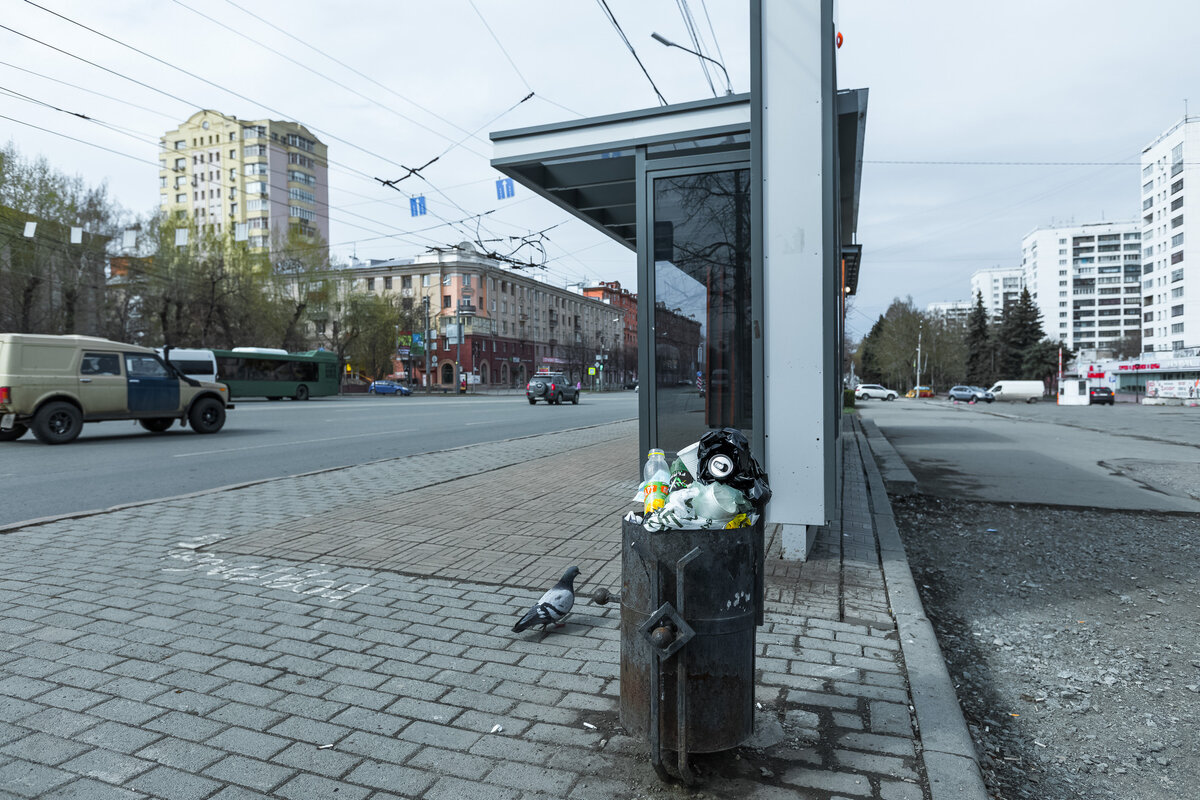 Подписчики поддержали активиста, а также предположили, откуда в центре города столько мусора. Фото Олега Каргаполова (Вечерний Челябинск)