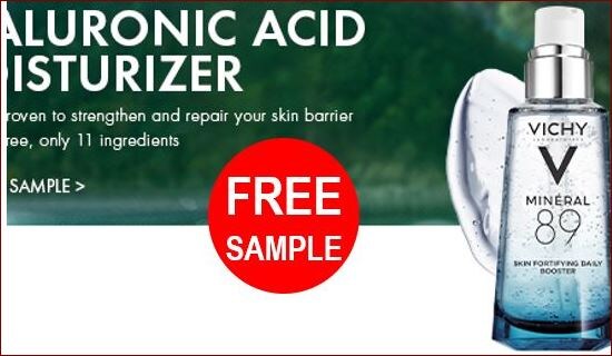 БЕСПЛАТНЫЙ ОБРАЗЕЦ УВЛАЖНЯЮЩЕГО КРЕМА ДЛЯ ЛИЦА С ГИАЛУРОНОВОЙ КИСЛОТОЙ VICHY MINÉRAL