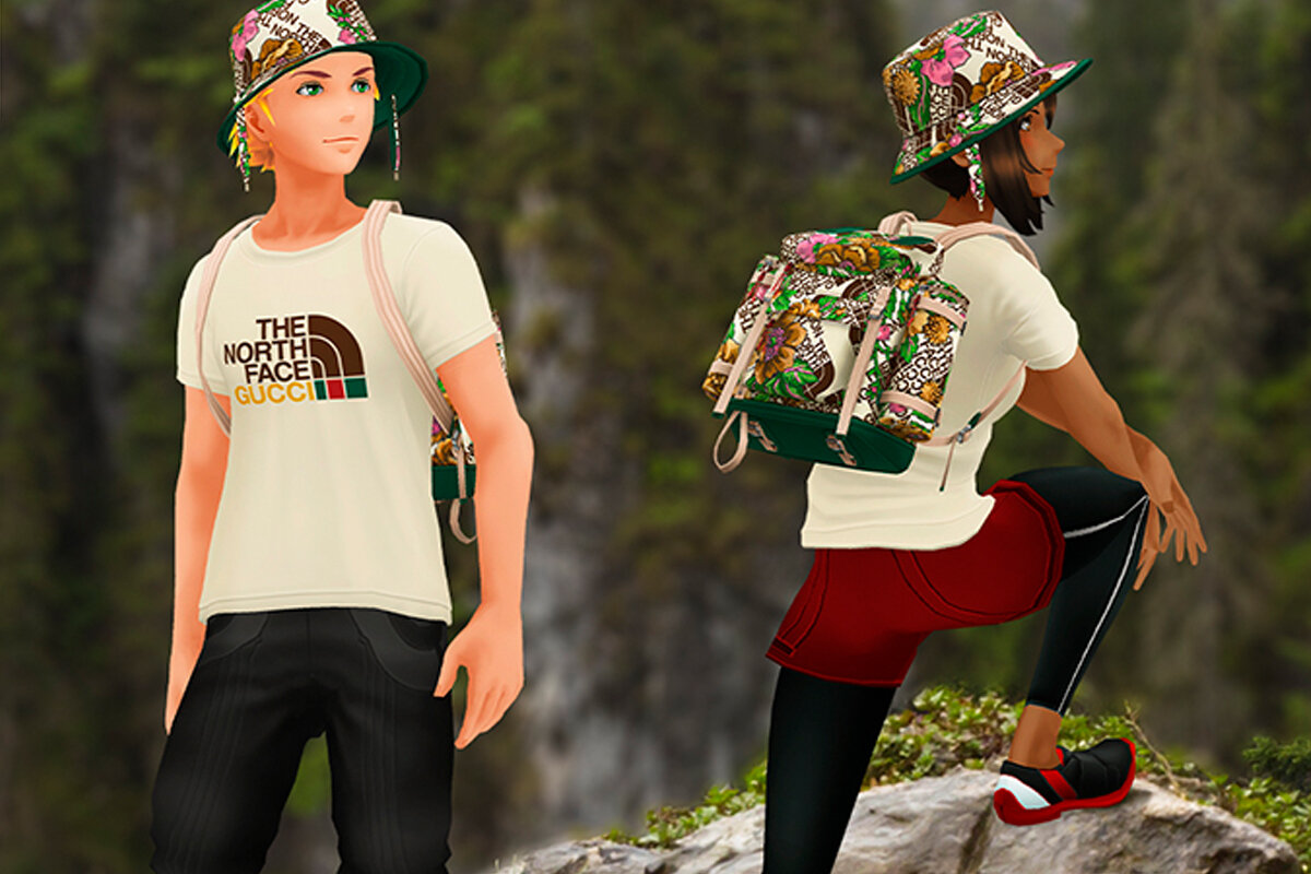 Игровые аватары игроков Pokemon GO в одежде из коллаборации Gucci x The North Face