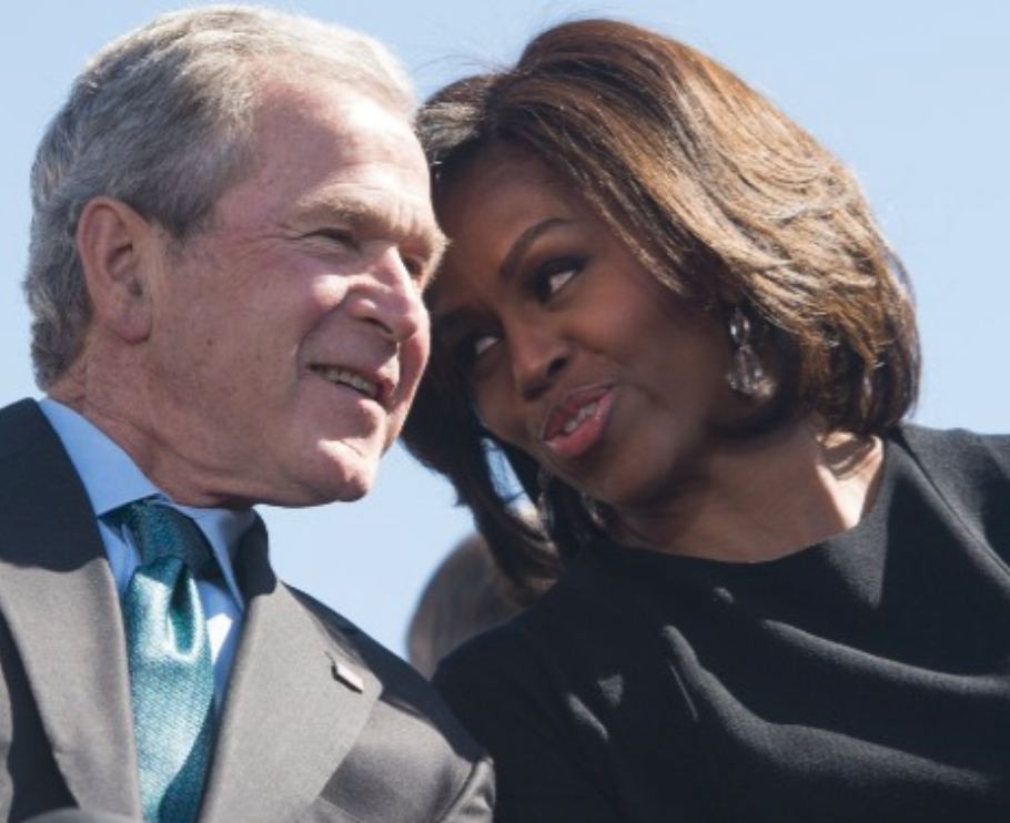 Джордж Буш и Мишель Обама