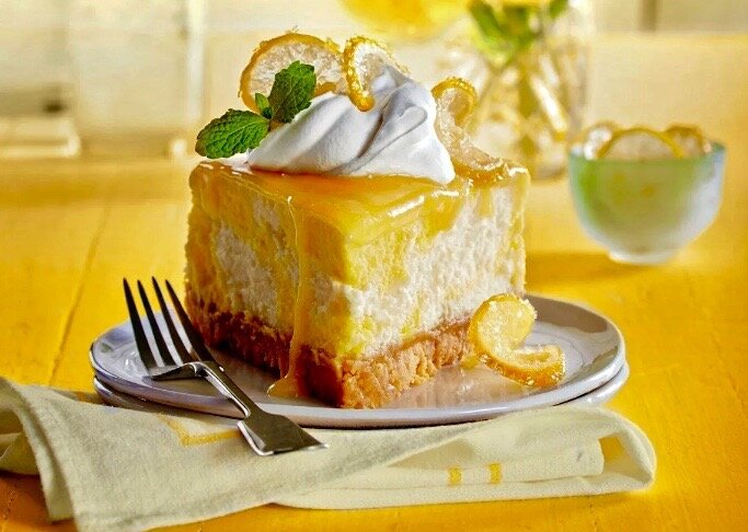 Лимонный пирог с карамелизированным лимоном. 