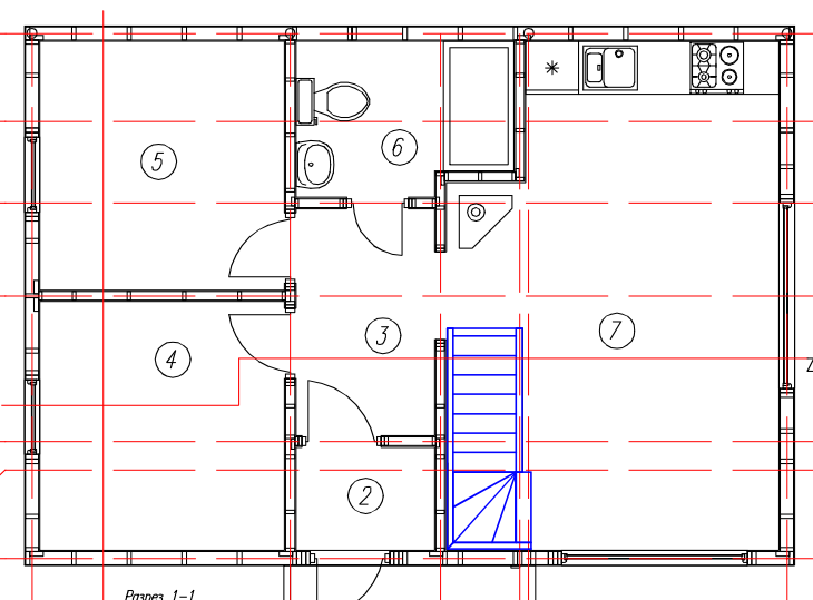 Первоначально выбранное расположение комнат