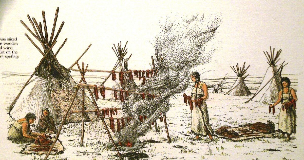 Сушка мяса племя Кечуа.