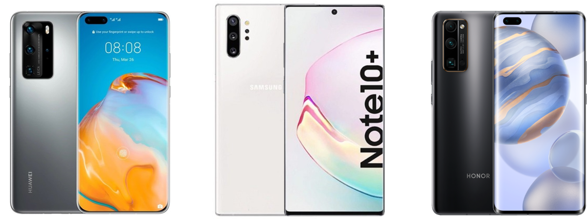 Huawei p40 pro, Galaxy Note 10+ и Honor 30 PRO+