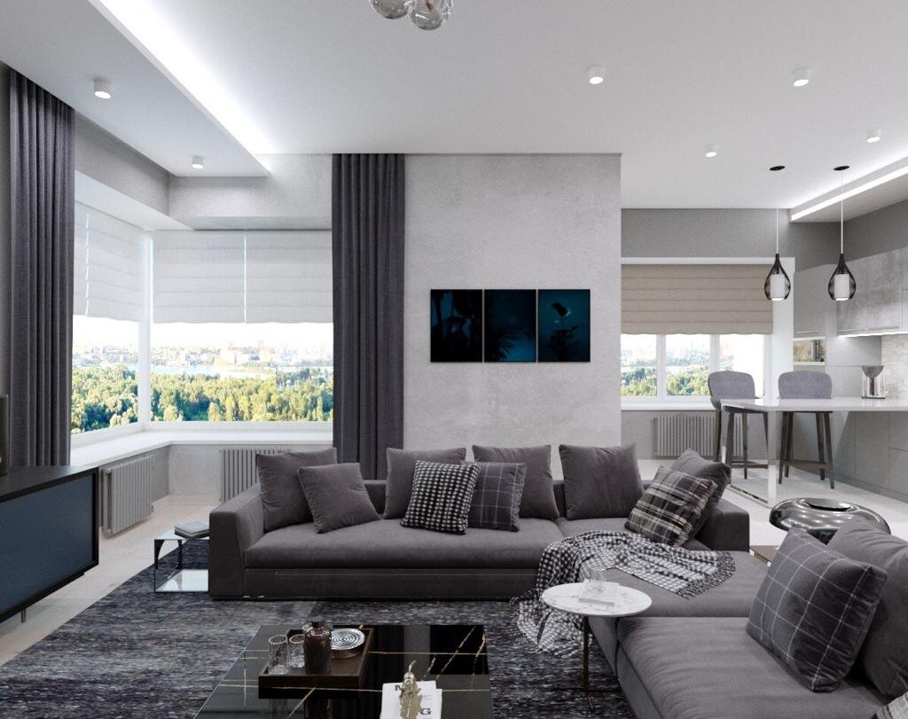 В современных квартирах-студиях важно правильно зонировать пространство, сделать его максимально удобным для жизни (проект Александра Яворского)