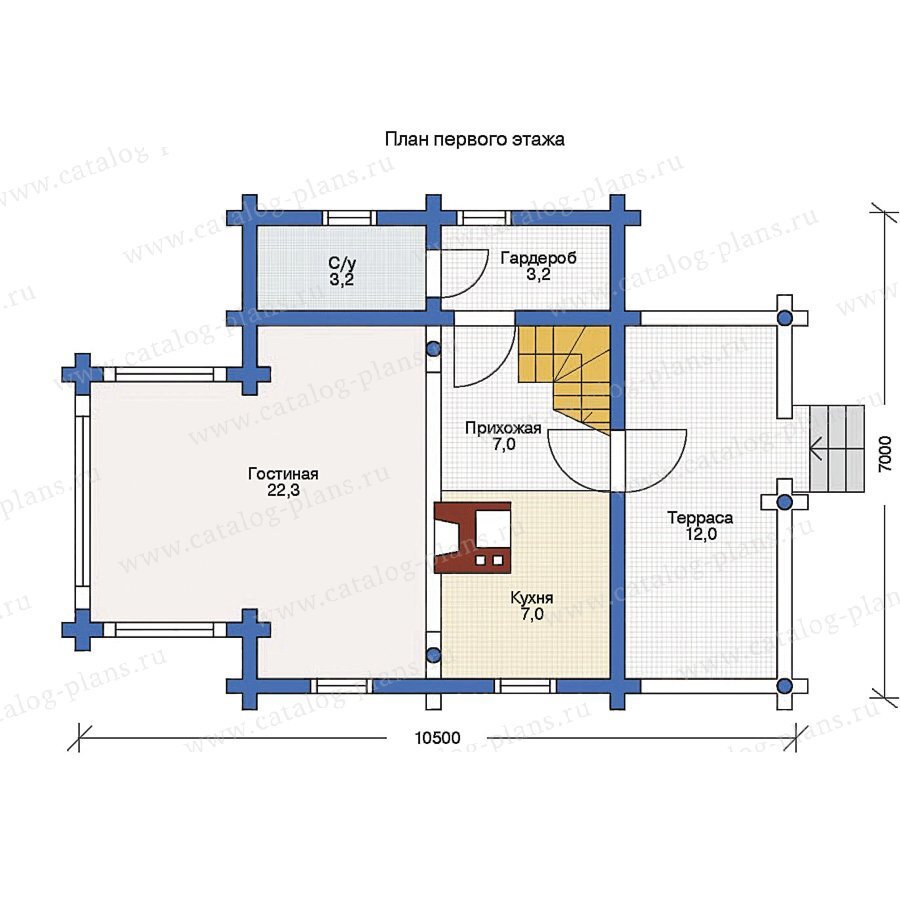 11-34 - Проект двухэтажного деревянного дома 83м² | Проекты Домов -  Catalog-Dom.ru | Дзен