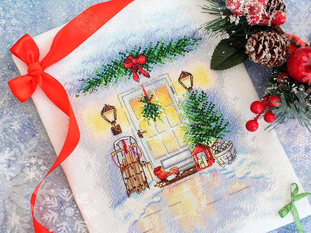 Набор для вышивания «Новогодняя дверь», А-018 
