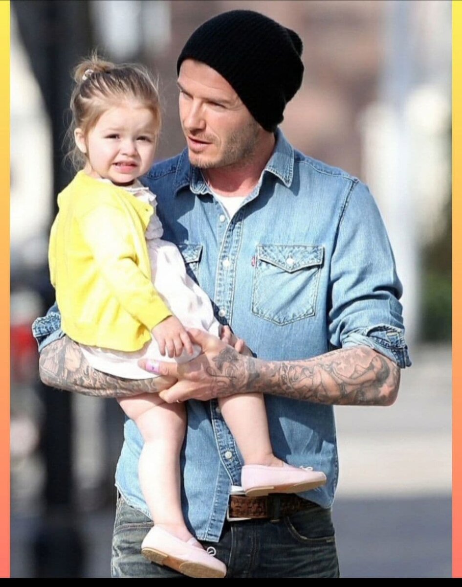 Самый известный отец. Харпер Севен Бекхэм. David Beckham Harper. Дочь Дэвида Бекхэма. 2. Бекхэм с дочкой.