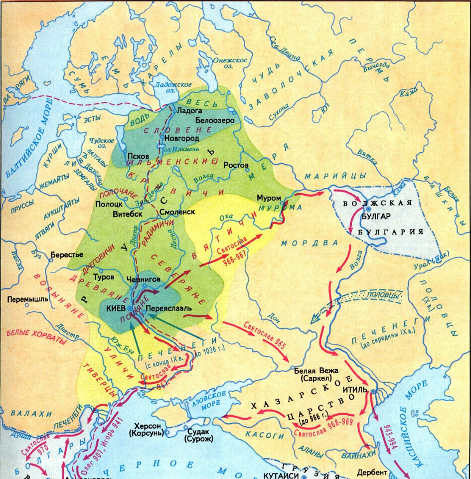 Карта россии в 9 веке